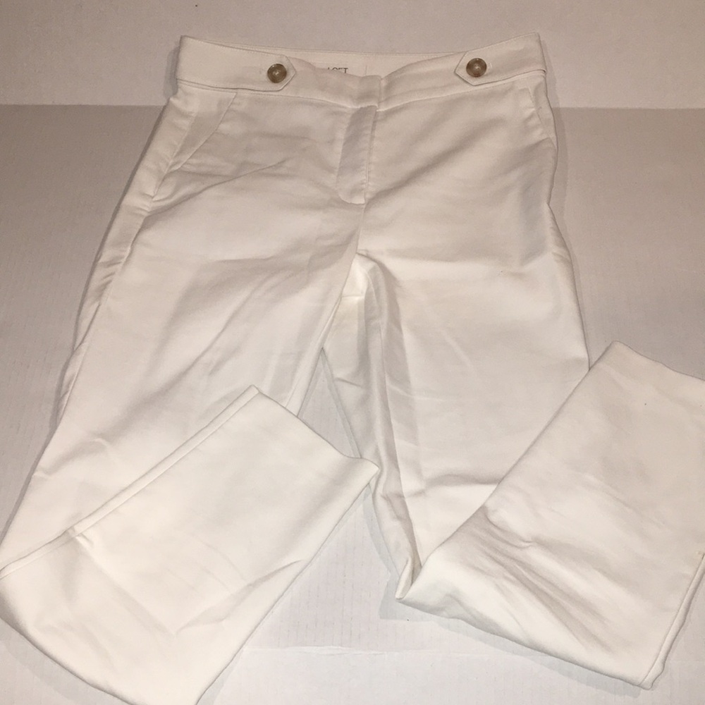 Loft White Skinny Curvy Trousers | Size 4